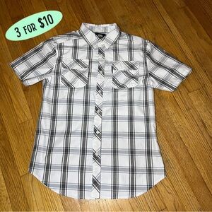 Ecko Unltd White & Gray Plaid Shirt